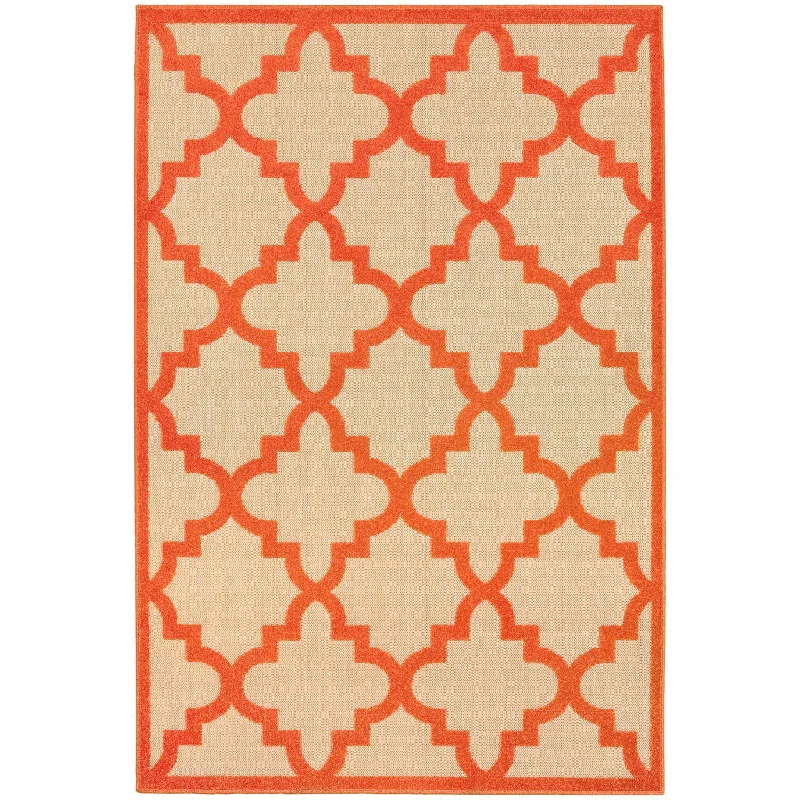 light vs dark carpet pros and cons -2' X 3' Geometric Stain Resistant Indoor / Outdoor Area Rug - Orange