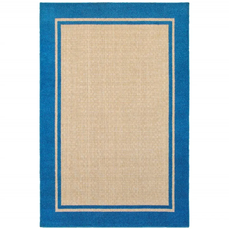 best carpet for guest bedrooms -2' X 3' Stain Resistant Indoor / Outdoor Area Rug - Blue / Beige