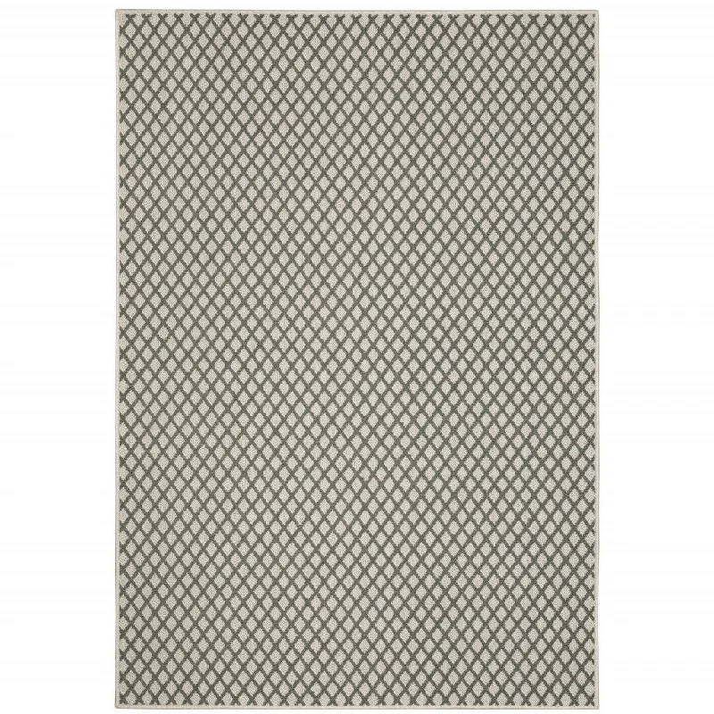 washable carpet for outdoor use -2' X 4' Geometric Stain Resistant Indoor / Outdoor Area Rug - Beige