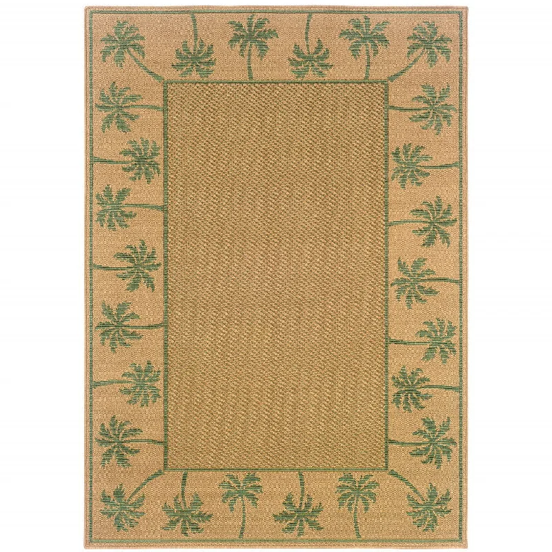 durable carpet with reinforced edges -2' X 4' Stain Resistant Indoor / Outdoor Rug - Beige