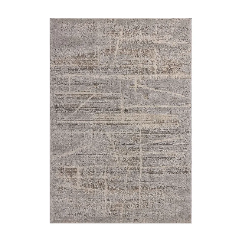 modern carpet with metallic silver threads -Amber Lewis x Loloi Monty Natural / Mist