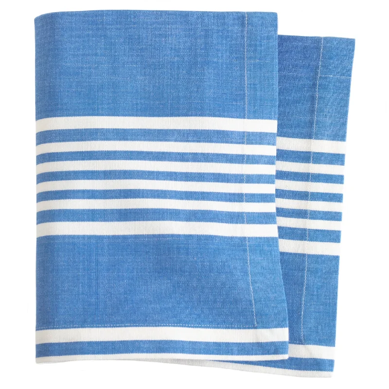 carpet for eclectic home decor -Bistro Stripe French Blue Napkin Set of 4