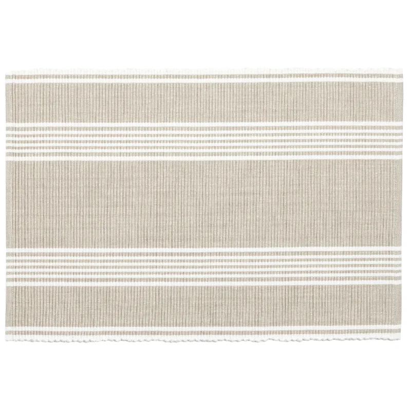 budget-friendly carpet for rental homes -Bistro Stripe Platinum Placemat Set of 4