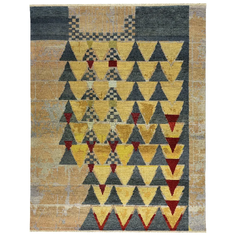 affordable carpet for home -Multicolored Alchemy Contemporary Wool Rug - 8'2" x 10'3"