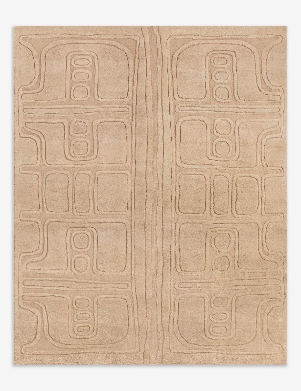 best carpet for minimalistic bohemian decor -Bosa Hand-Knotted Wool Rug