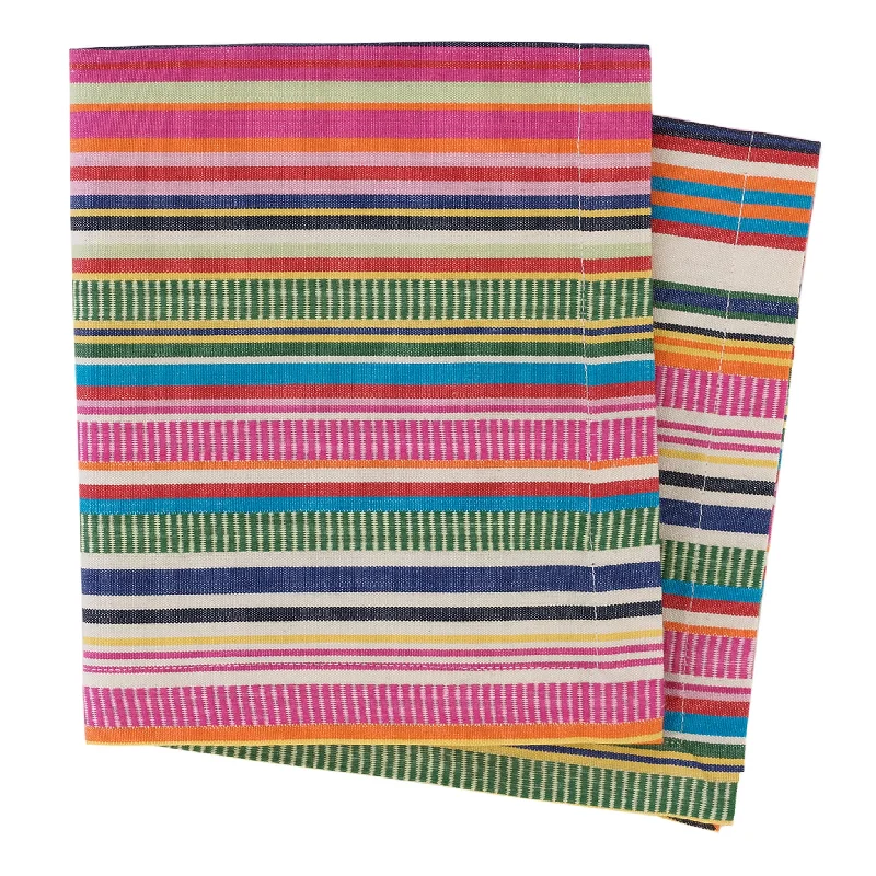 lightweight carpet for easy handling -Bright Stripe Napkin Set of 4