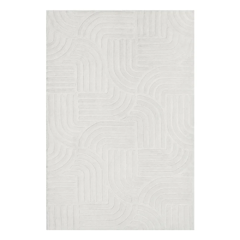 plush pile carpet for comfort -Zen Rug (White)