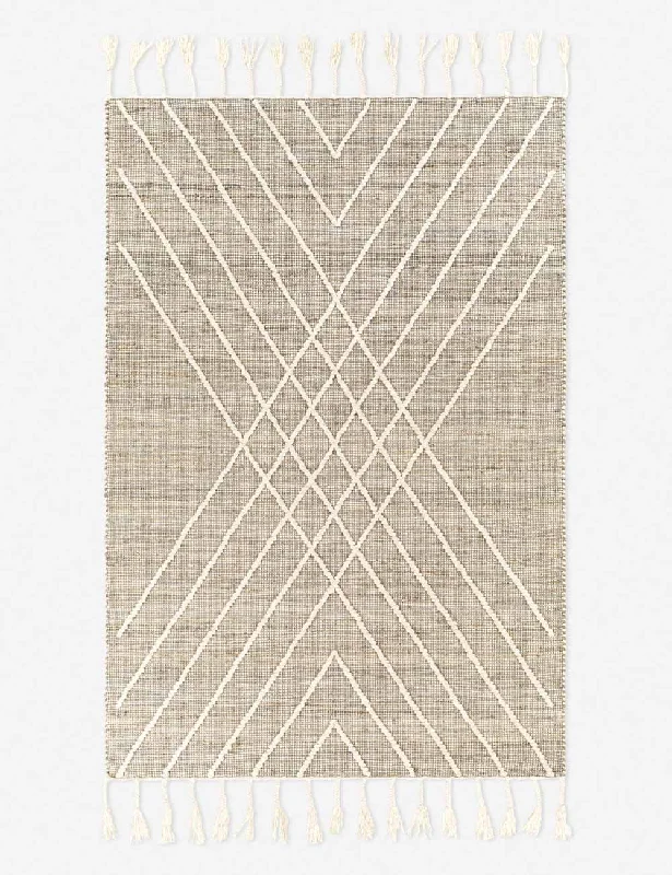 carpet for Scandinavian decor -Davina Handwoven Jute-Blend Rug