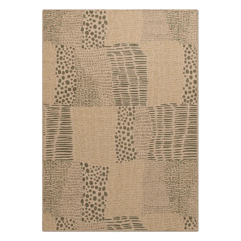 shaggy carpet for boho style -Quilt Jute Washable Rug