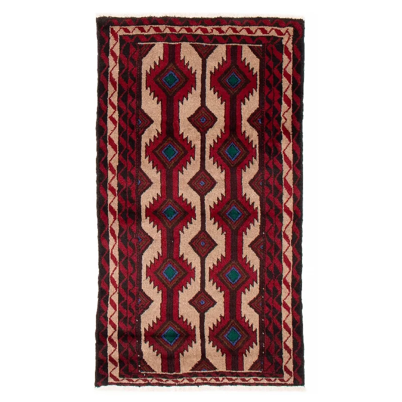 best carpet for home yoga studio -ECARPETGALLERY Hand-knotted Baluch Tan Wool Rug - 3'3 x 5'5