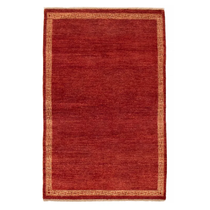 colorful carpet options for playful interiors -ECARPETGALLERY Hand-knotted Finest Ziegler Red Wool Rug - 4'0 x 6'2