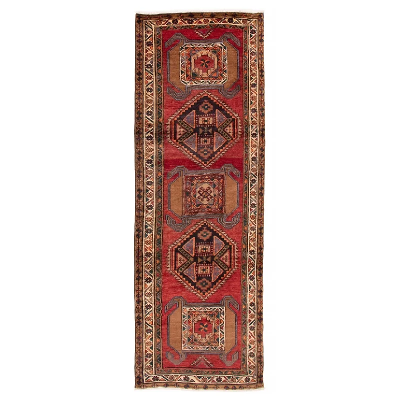 best carpet for a cozy home library -ECARPETGALLERY Hand-knotted Konya Anatolian Red Wool Rug - 3'9 x 10'6