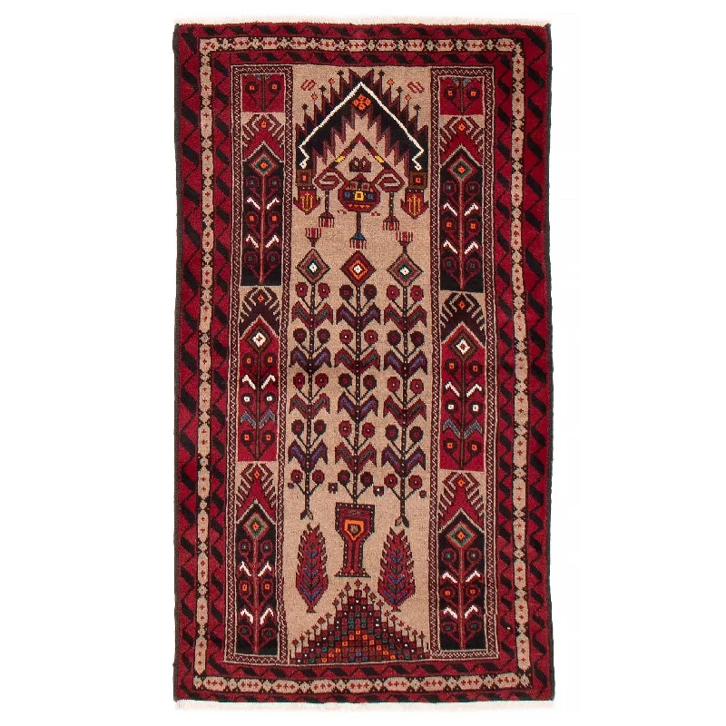 best carpet for busy households -ECARPETGALLERY Hand-knotted Royal Baluch Tan Wool Rug - 3'3 x 5'7