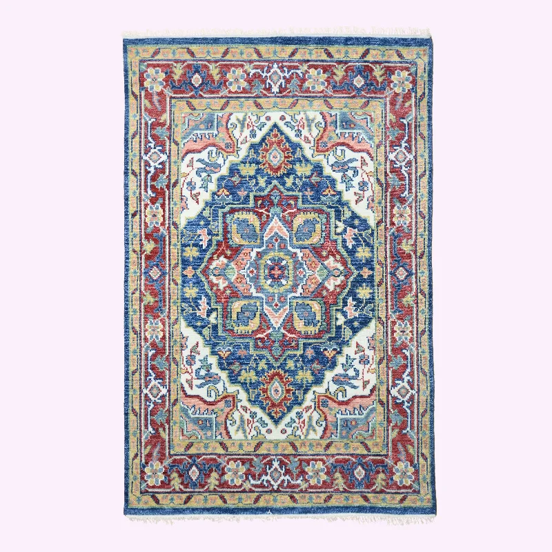 washable carpet with easy-spot cleaning technology -Farookht Turkish Muted Carpet, Handmade Wool, Vintage, Neutral, Premium, Hand-Knotted, Modern Oushak | 6ft x 9ft | F-HKOU-010