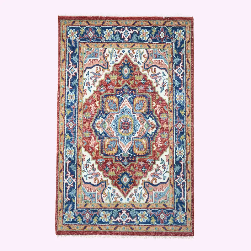 washable carpet with quick-dry technology -Farookht Turkish Muted Carpet, Handmade Wool, Vintage, Neutral, Premium, Hand-Knotted, Modern Oushak | 6ft x 9ft | F-HKOU-011