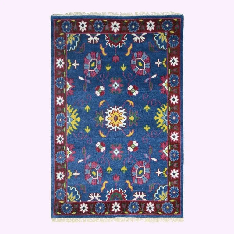 durable carpet for family-friendly spaces -Farookht Turkish Muted Rug Handmade Wool Rug Vintage Rug Neutral Premium Hand-Knotted Modern Oushak Rug Premium Wool Turkish rug | 5ftx8ft | F-HKOU-002