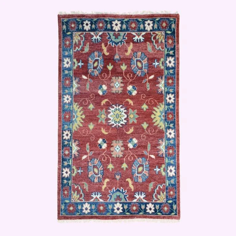 reversible wool carpet for seasonal change -Farookht Turkish Muted Rug Handmade Wool Rug Vintage Rug Neutral Premium Hand-Knotted Modern Oushak Rug Premium Wool Turkish rug | 5ftx8ft | F-HKOU-003