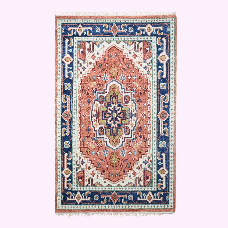 elegant carpet for luxury interiors -Farookht Turkish Muted Rug Handmade Wool Rug Vintage Rug Neutral Premium Hand-Knotted Modern Oushak Rug Premium Wool Turkish rug | 5ftx8ft | F-HKOU-007