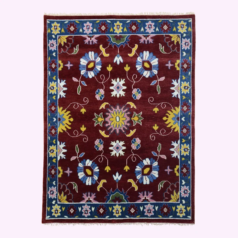 geometric carpet design inspiration -Farookht Turkish Subdued Rug Handcrafted Wool Rug Classic Rug Neutral High-Quality Contemporary Oushak Rug Superior Wool Turkish Rug | 8ft x 10ft | F-HKOU-016