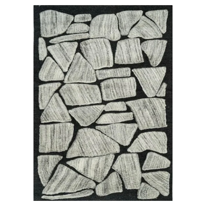 geometric carpet with bold minimalist appeal -Hand Tufted Carpet Rug for Living Spaces | F-HT-014