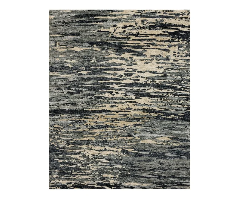 reversible carpet with two-toned aesthetics -Karastan Bowen Huron Rug - Charcoal