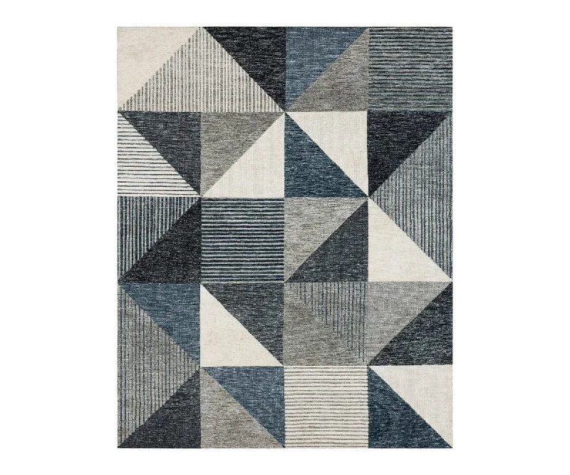 contemporary carpet with geometric shapes -Karastan Bowen Oblique Rug - Blue