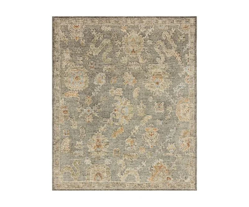 Persian carpet with delicate vine and floral details -Karastan Coventry Kenilworth Rug - Gray