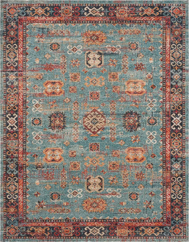 layered carpet decor trend -Zula Mombasa Aquamarine