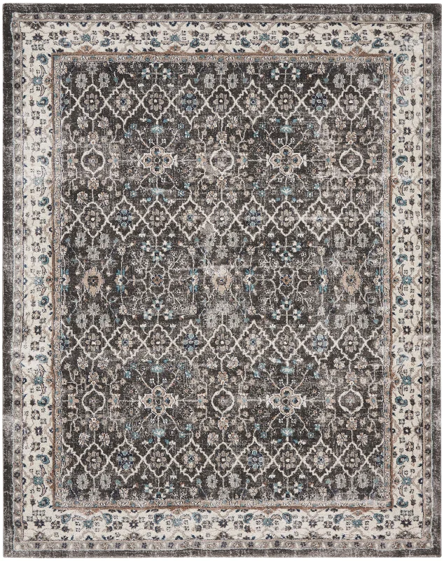 shaggy carpet for bedroom -Kathy Ireland American Manor AMR01 Grey/Ivory Area Rug