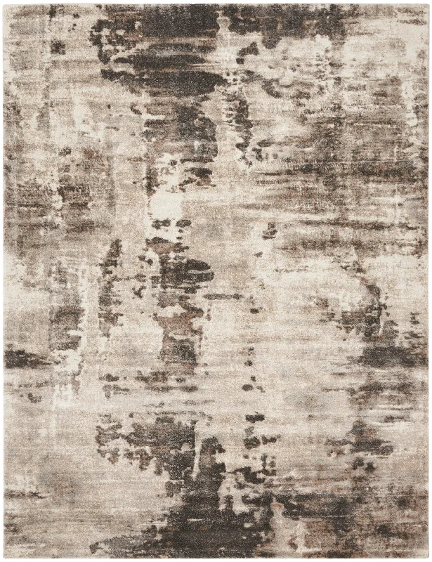 patterned carpet with bold artistic elements -Kathy Ireland American Manor AMR04 Iv/Mocha Area Rug