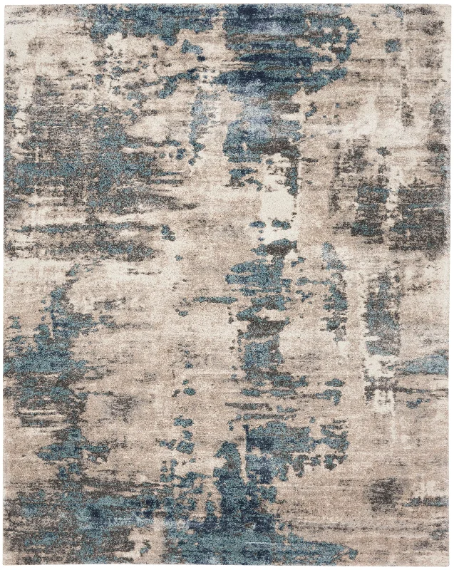 best carpet for high-end boutique stores -Kathy Ireland American Manor AMR04 Ivory Blue Area Rug