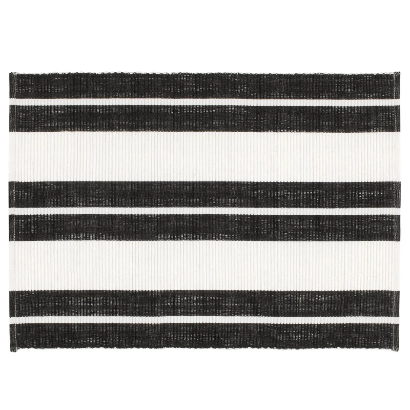 best carpet for high humidity areas -Kittery Stripe Black Placemat Set of 4