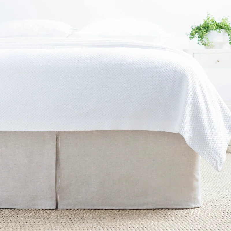 modern carpet with subtle pastel watercolor effects -Lush Linen Natural Bed Skirt