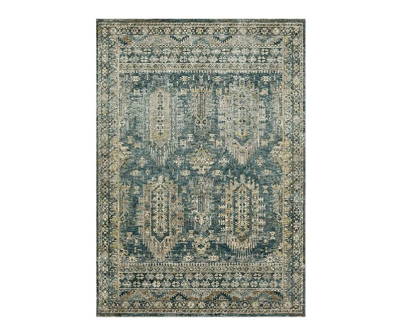 premium carpet with natural wool blend -Karastan Marash Karamar Rug - Blue