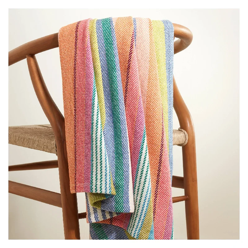 stylish carpet for home office -Mellie Stripe Woven Cotton Throw