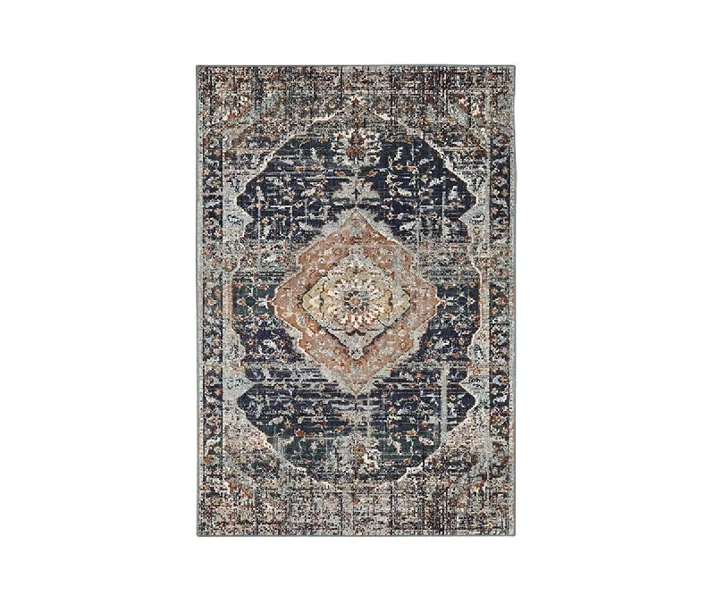 thick plush carpet for boutique hotel rooms -Karastan Meraki Solace Rug - Indigo