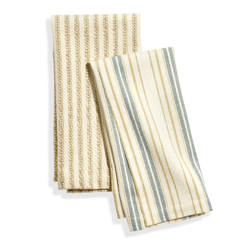 hotel quality carpet ideas -Mixed Stripe Natural Tea Towel Set of 2