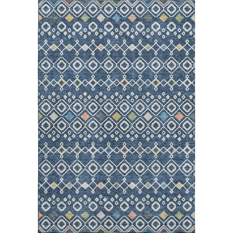 Persian carpet with soft beige undertones -Neo NO12 Navy