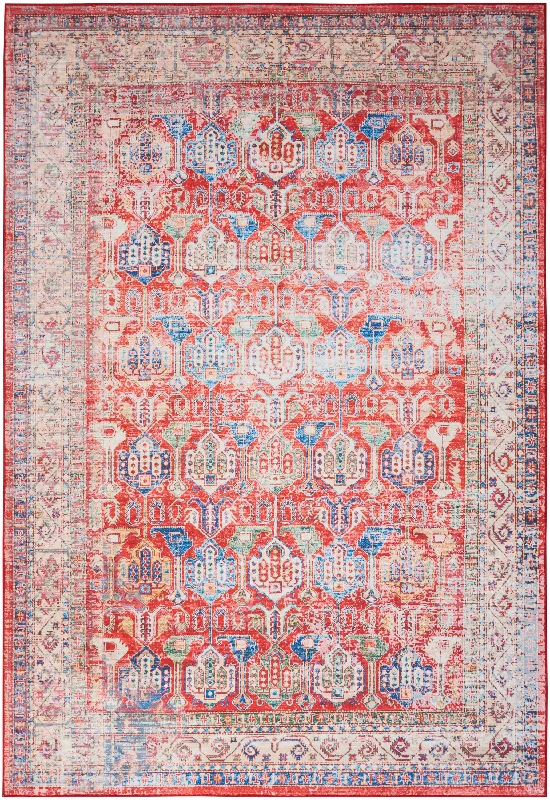 carpet for modern farmhouse decor -Nourison Fulton FUL09 Red Area Rug