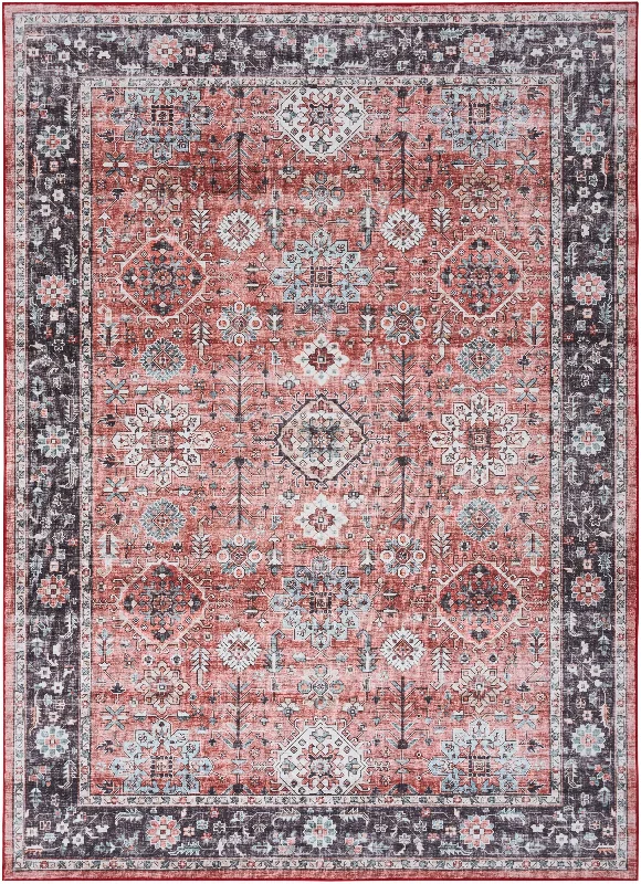 stain-resistant carpet for kids' rooms -Nourison Fulton FUL12 Brick Area Rug