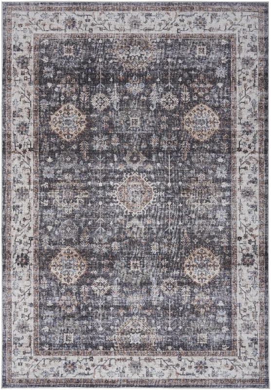 best carpet colors for resale value -Nourison Fulton FUL12 Charcoal Area Rug