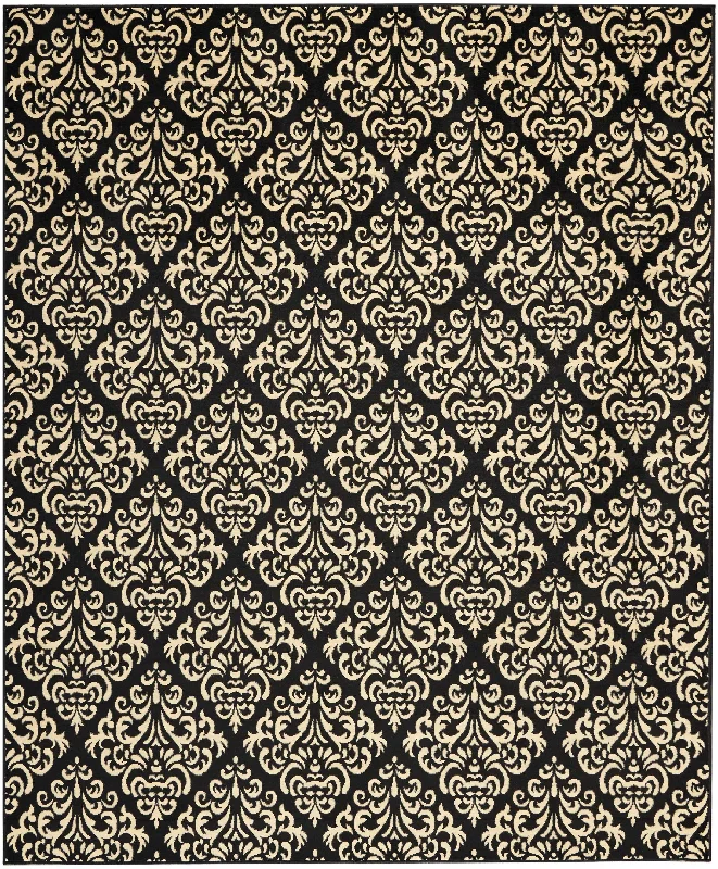 elegant carpet with vintage charm -Nourison Grafix GRF06 Black Area Rug