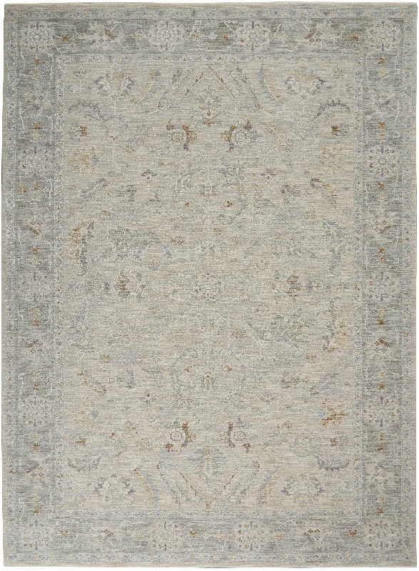 reversible carpet with two-toned aesthetics -Nourison Infinite IFT01 Lt Grey Area Rug