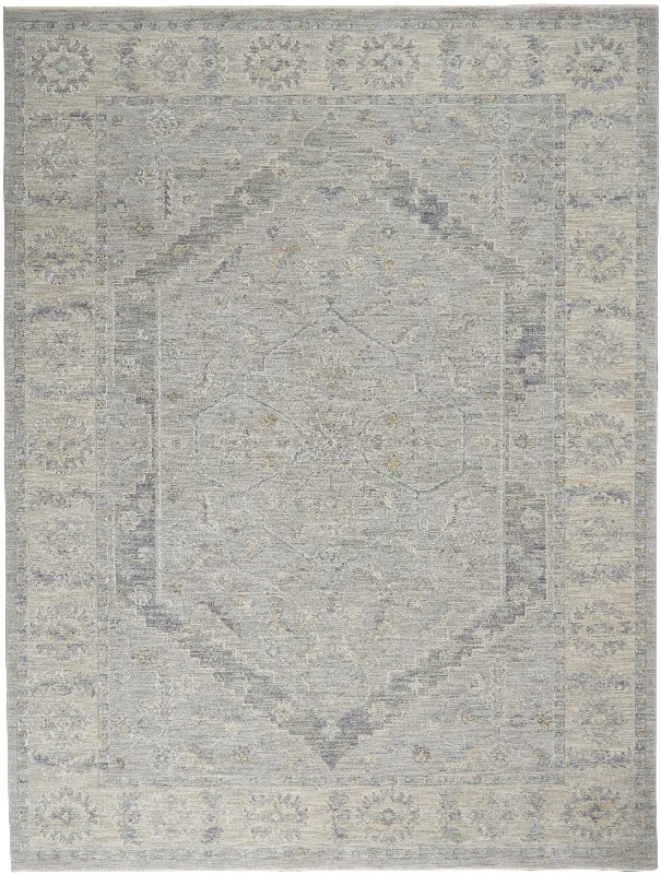 stylish carpet with refined lattice patterns -Nourison Infinite IFT02 Grey Area Rug