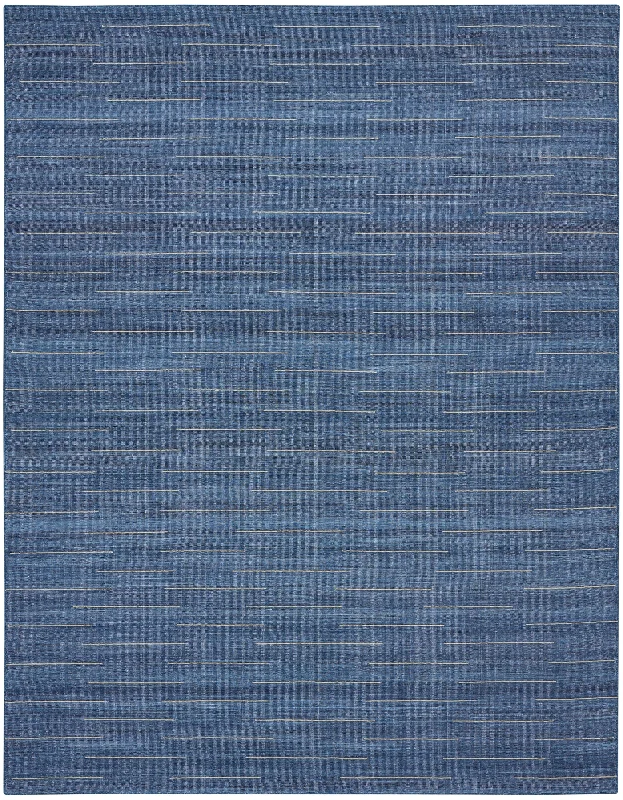 luxury wool carpet for warmth -Nourison Interweave IWV01 Navy Area Rug