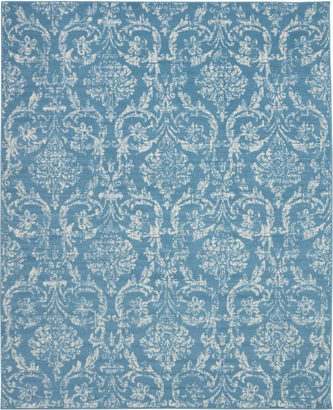 soft carpet for nursery -Nourison Jubilant JUB09 Blue Area Rug