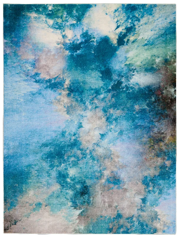 stylish carpet colors for 2025 -Nourison Le Reve LER02 Seafoam Area Rug