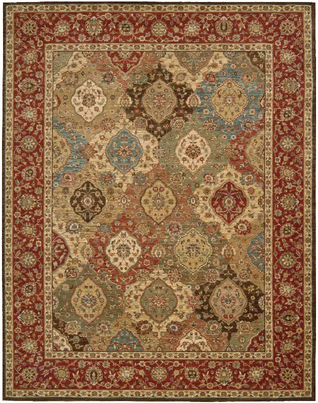 Persian carpet with rich emerald green hues -Nourison Living Treasures LI03 Multicolor Area Rug