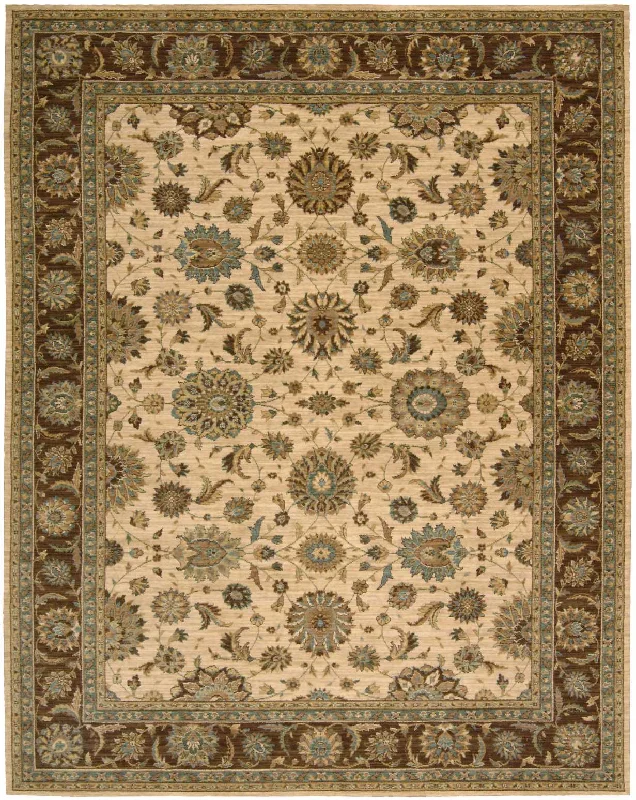 washable carpet with quick-stain removal features -Nourison Living Treasures LI05 Beige Area Rug