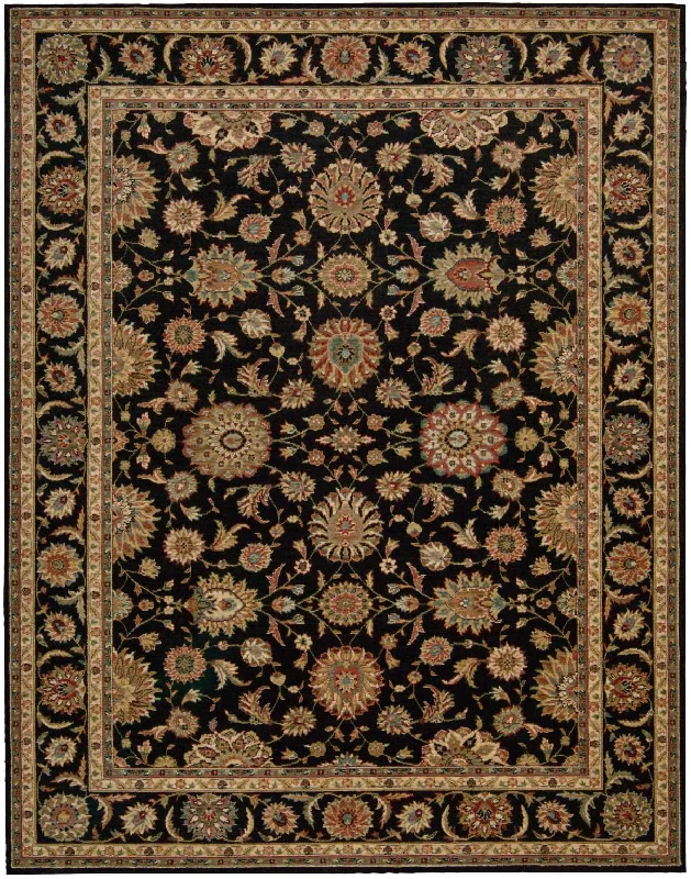 durable carpet with multi-layered weaving technique -Nourison Living Treasures LI05 Black Area Rug